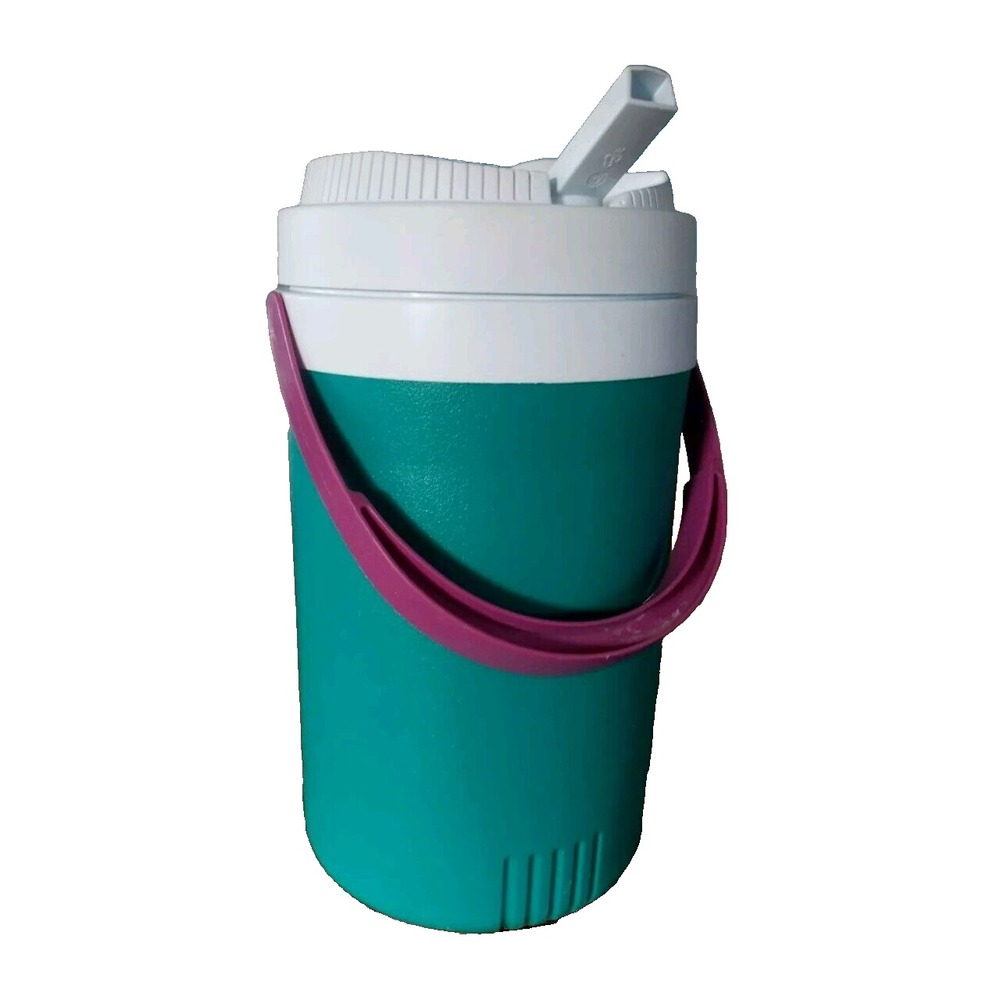 Rubbermaid 1/2 Gallon Insulated Cooler Jug #1591‎ Purple Teal Spout Vintage 90s